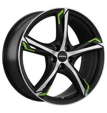 Online Kaufen Ronal R62 jetblack-matt-frontkopiert green 8x19 ET33 5x110 CB65.1